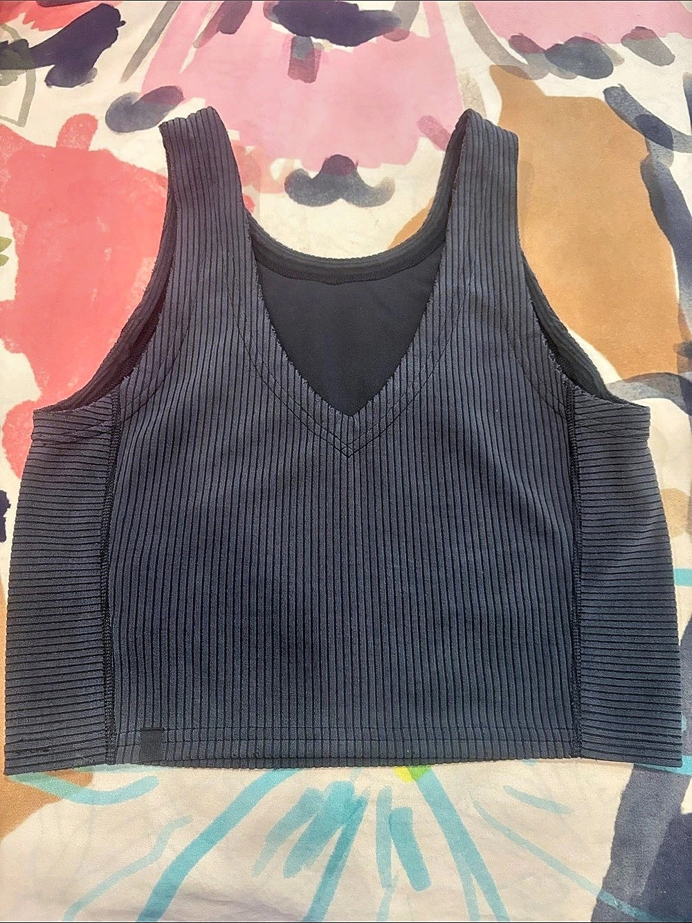 lululemon Ribbed Softstreme Cropped Tank Top Black Size 4